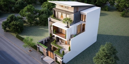 Mẫu nhà 4 tầng sang trọng và tiện nghi